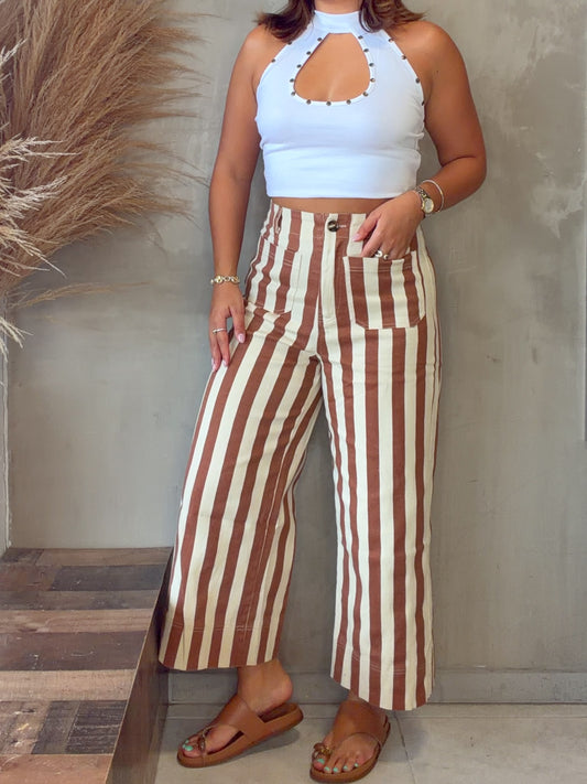 Victoria Rust Striped Jean