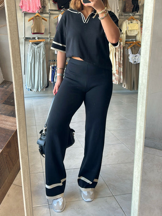 Irina Black Knit Set
