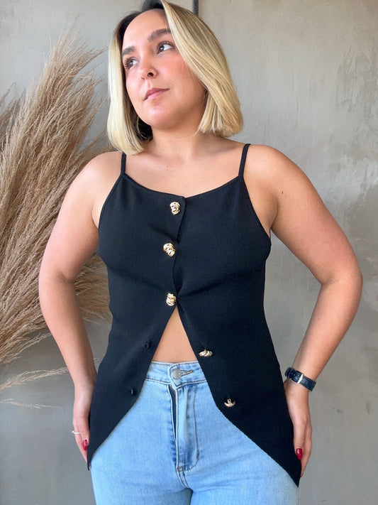 Dalila Black Knit Top