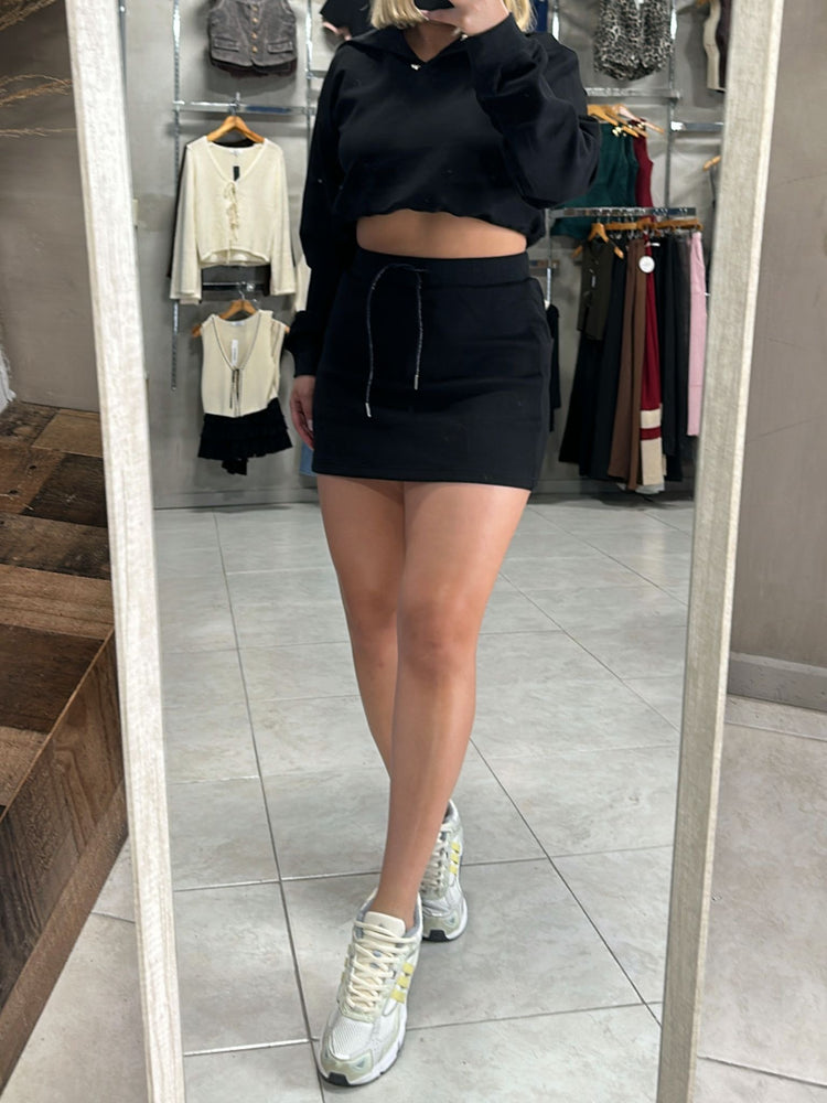 FINAL SALE - Delia Black Sweater & Skort Set