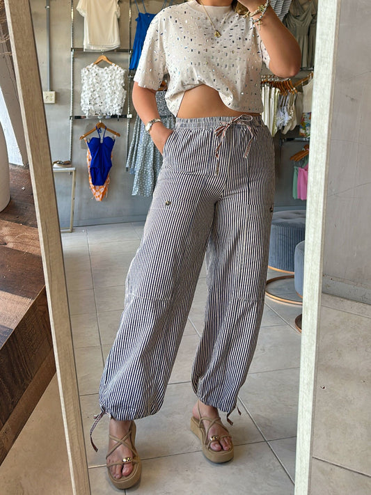 Lizbeth Striped Mocha Jean