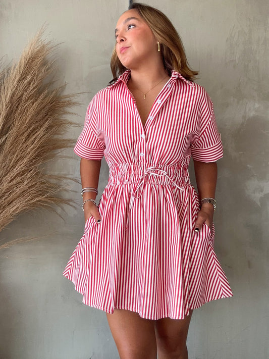 Amber Red Stripes Dress