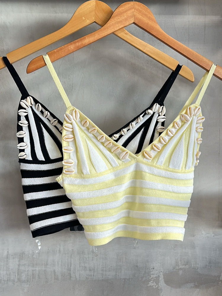 Shellsy Black Striped Top