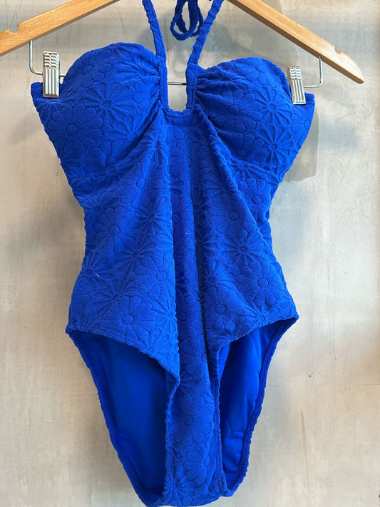 Blue Halter One Piece Swimsuit
