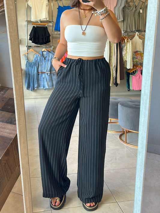 Lauren Black Striped Pants