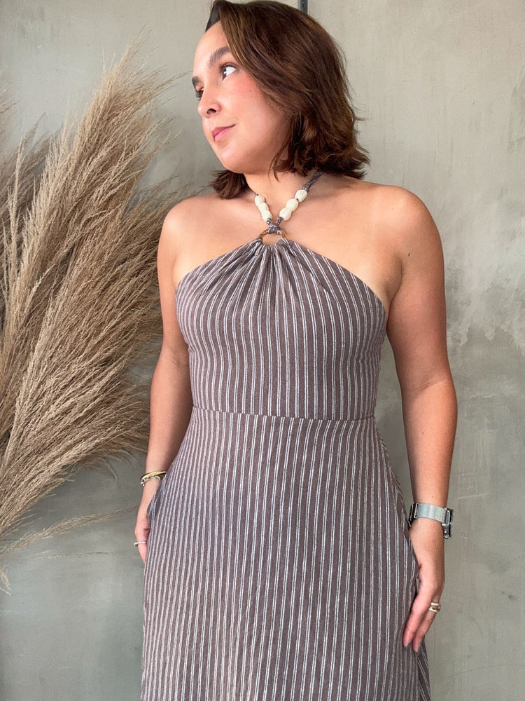 Vivi Latte Striped Dress