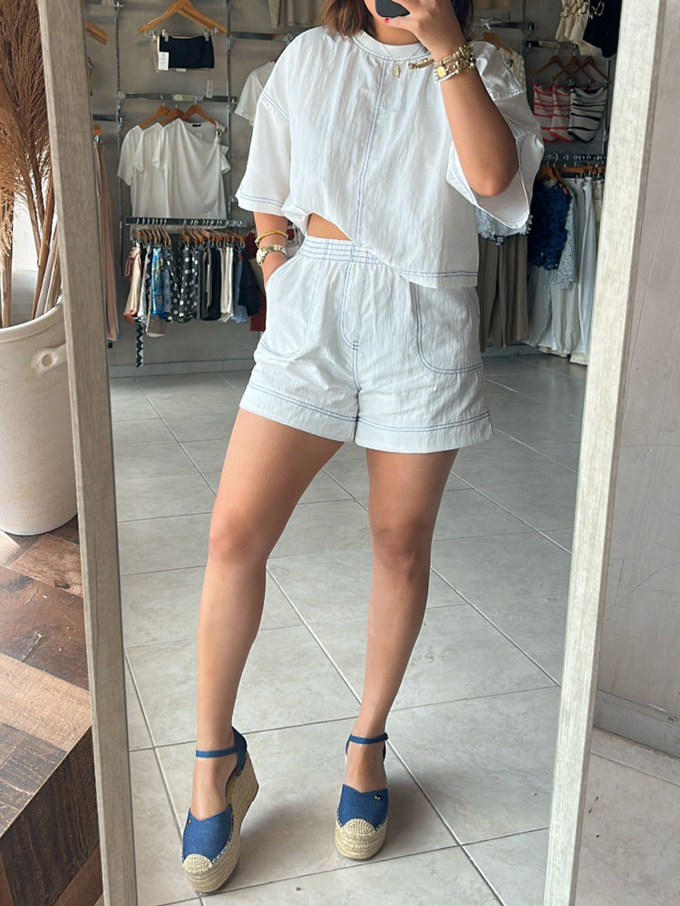 Fatima Stitched Detail Short