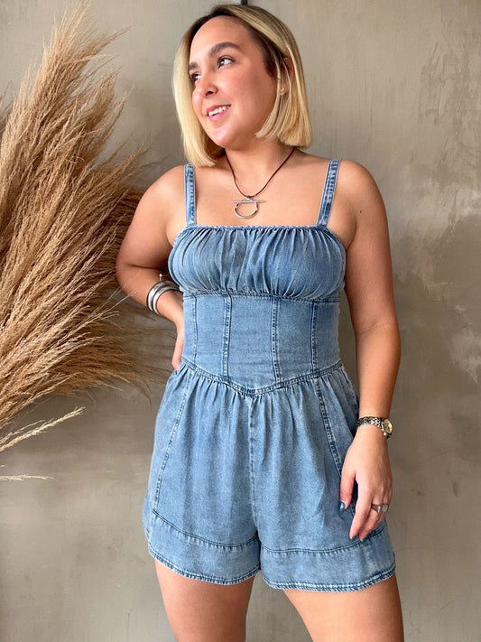 Renata Denim Romper
