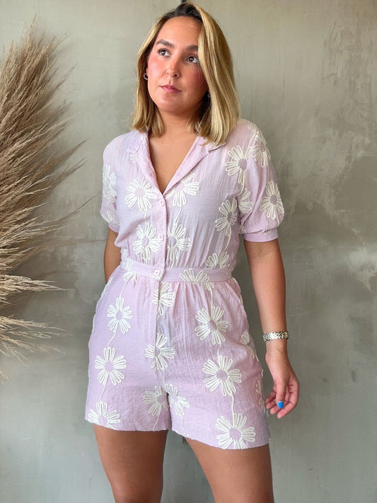 FINAL SALE - Lilac Flower Romper