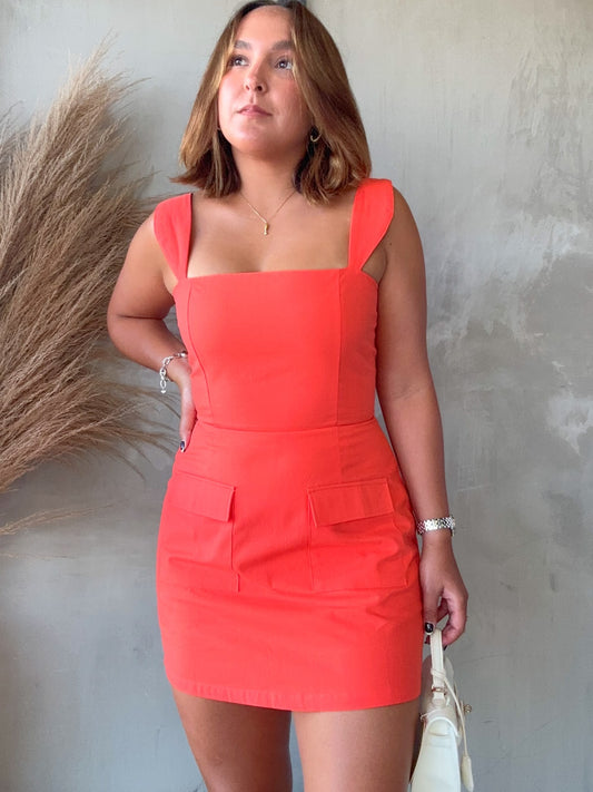 Gia Orange Romper