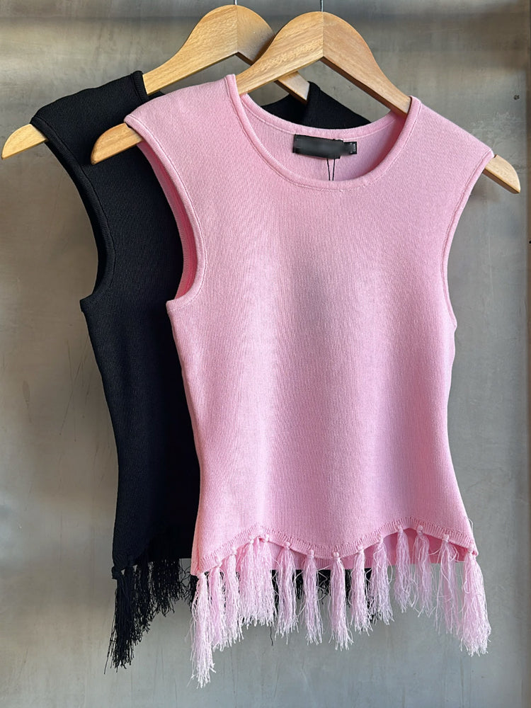 Shannon Pink Fringes Top
