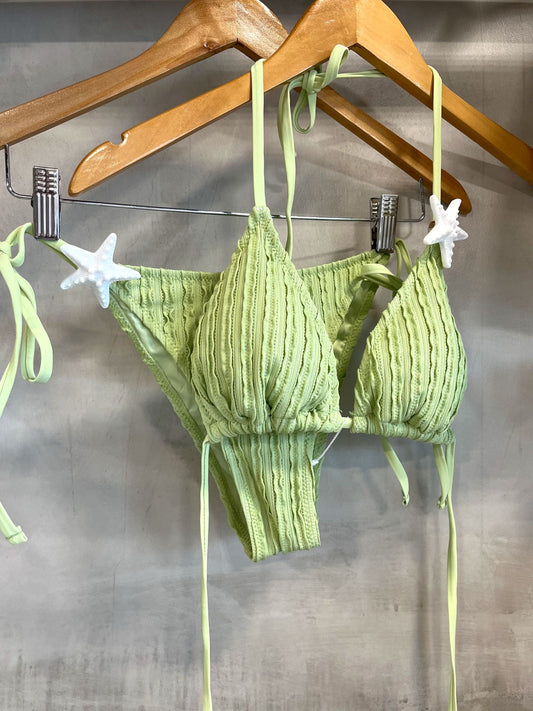 Starfish Textured Green Swimsuit