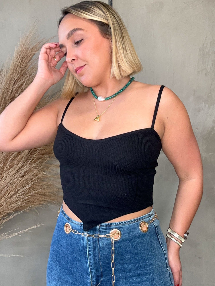 Laura Black Knit Top