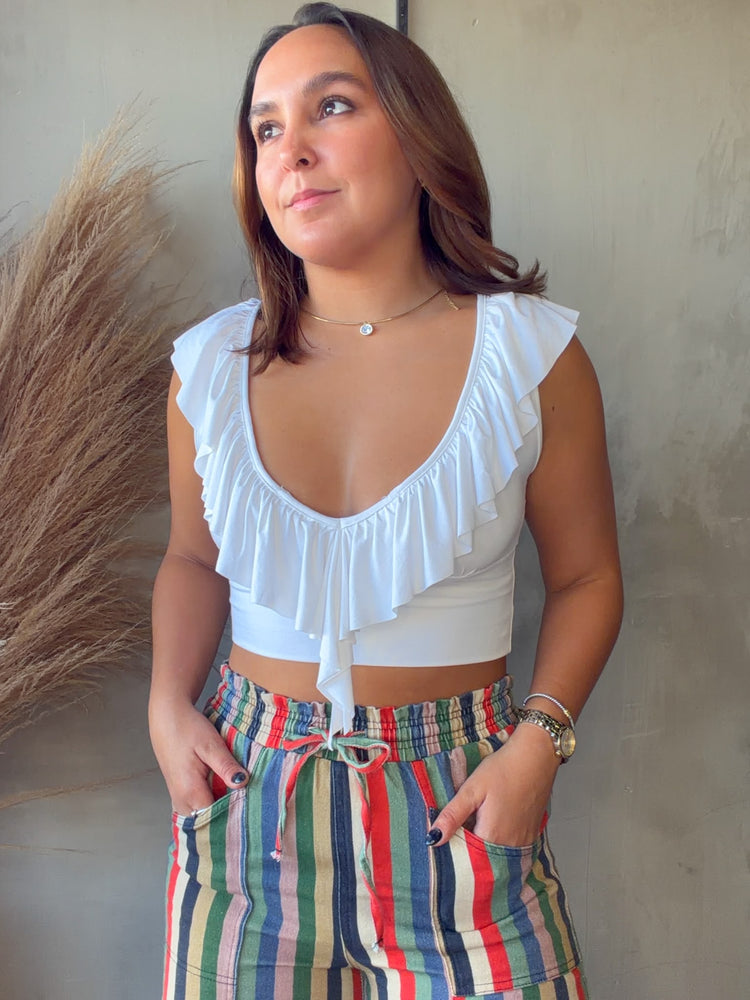 Jada White Ruffled Top