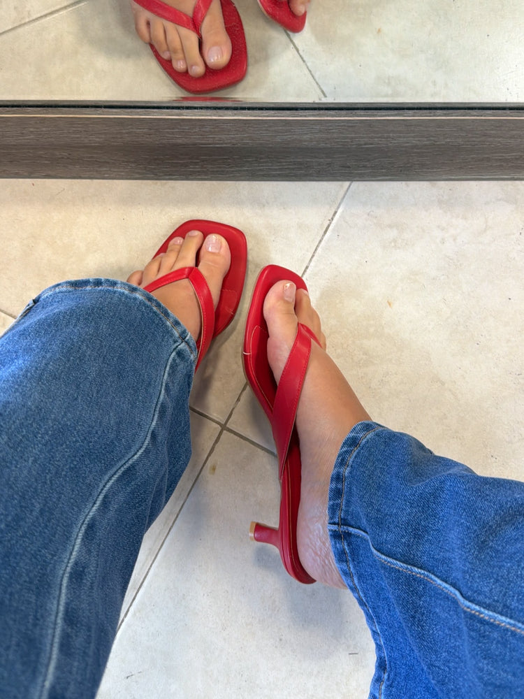 Red Kitten Heels