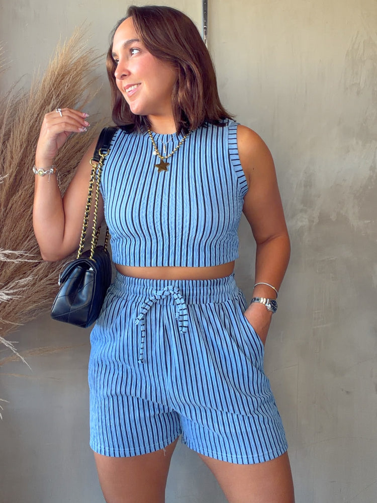 Janet Blue Striped Set