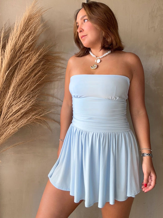 Irina Blue Tube Romper