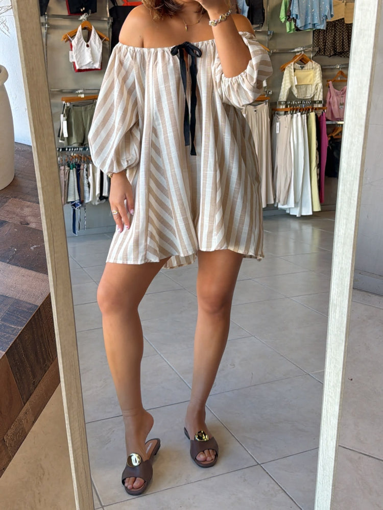 Martina Striped Romper