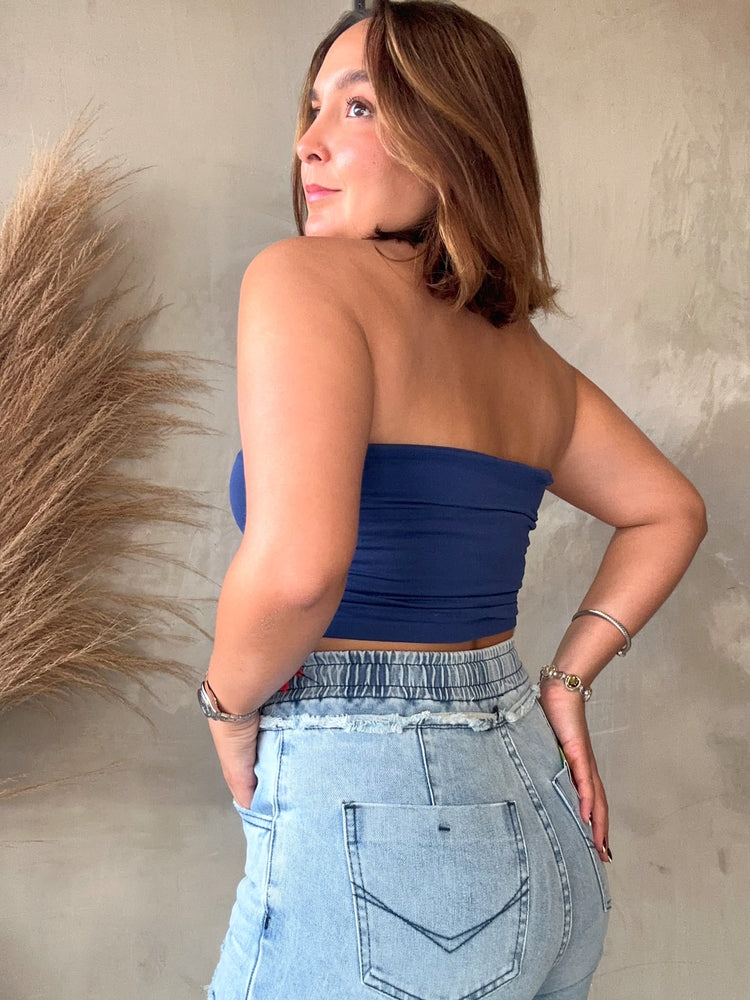 June Navy Tube Top