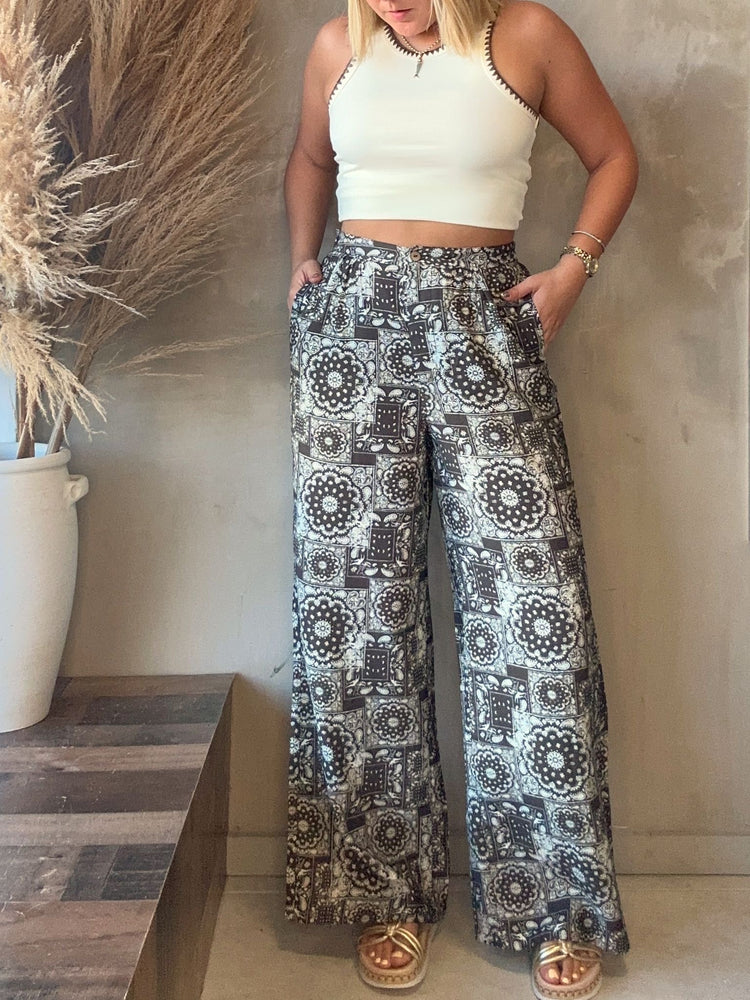 FINAL SALE - Dalila Boho Palazzo & Scarf Set