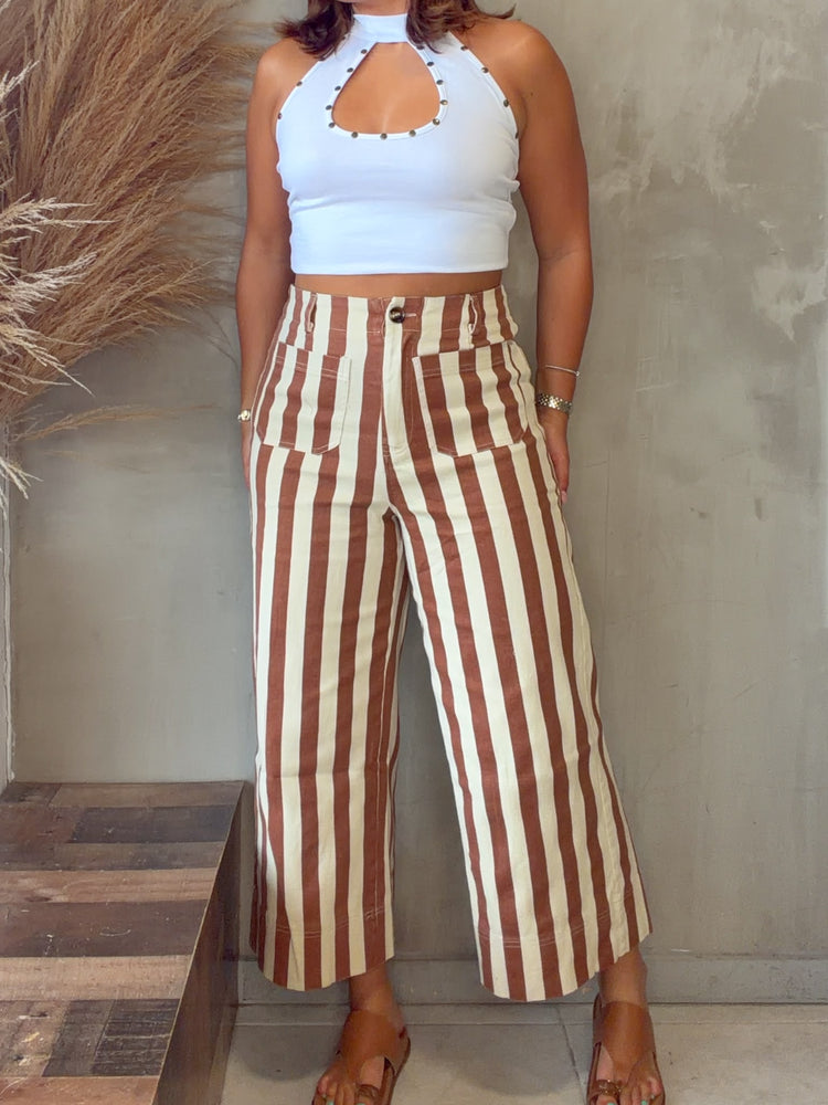 Victoria Rust Striped Jean