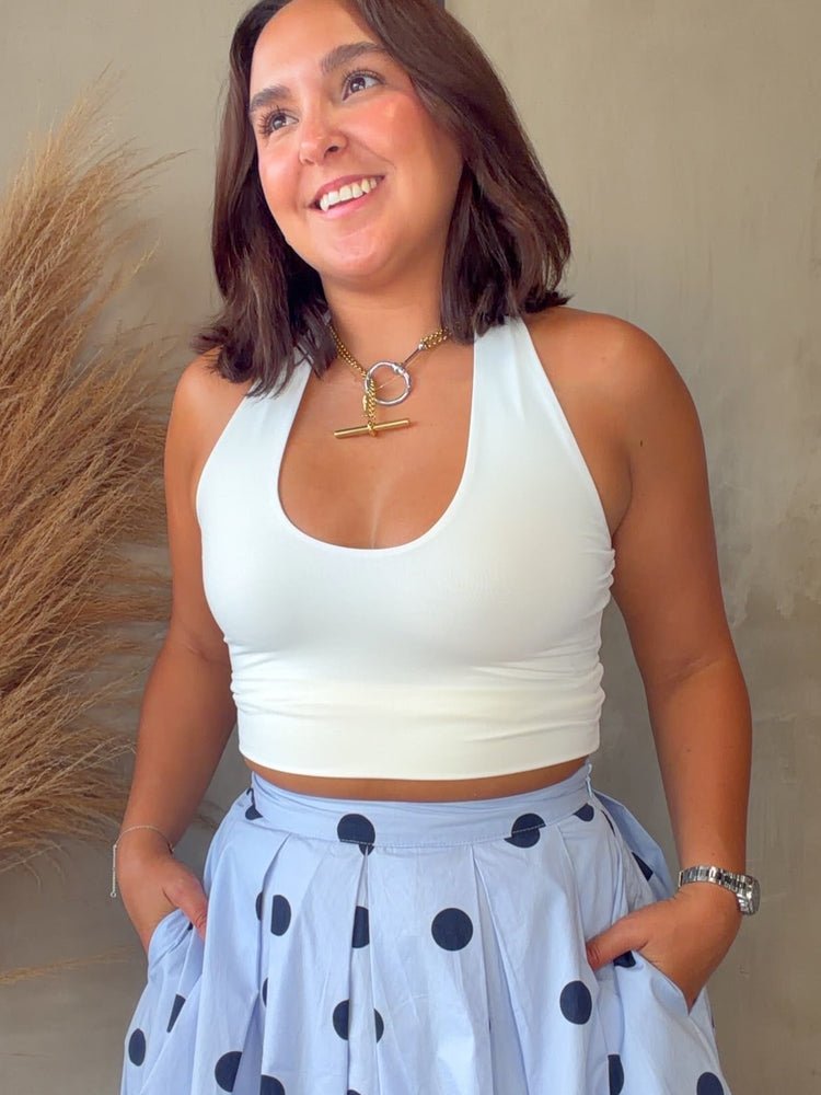 Nina White Halter Top