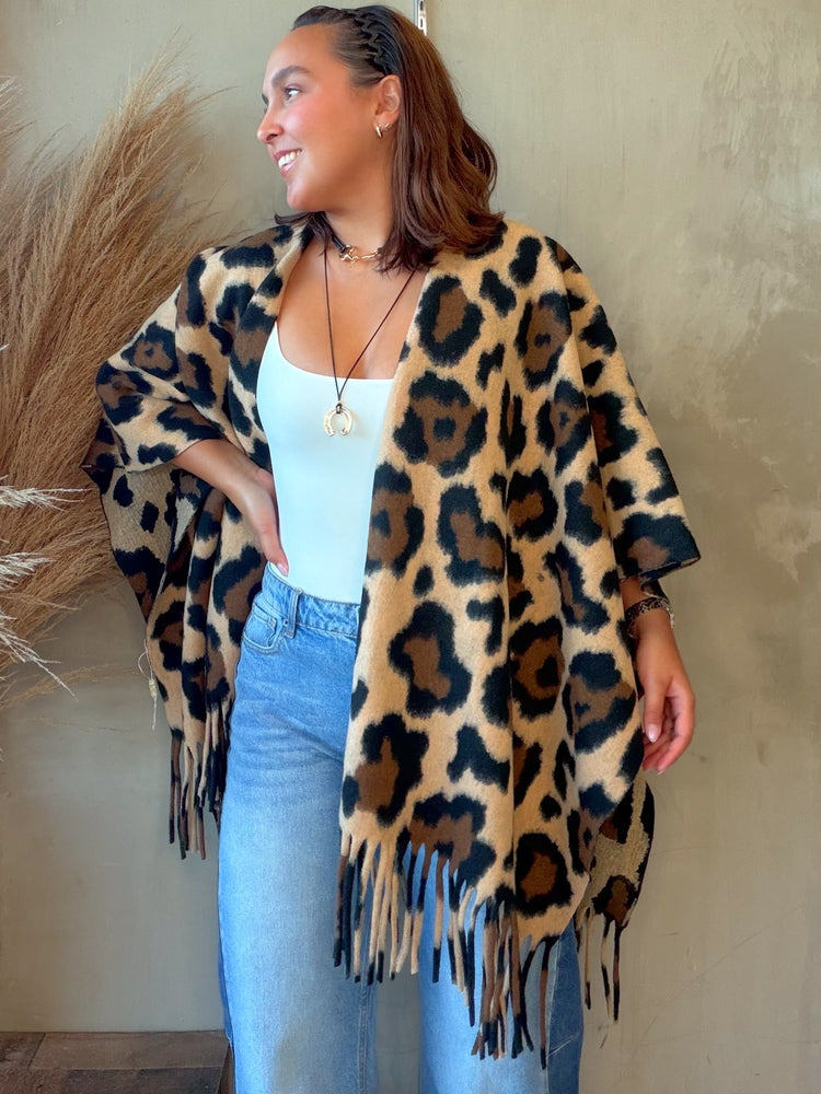 Avery Leopard Poncho