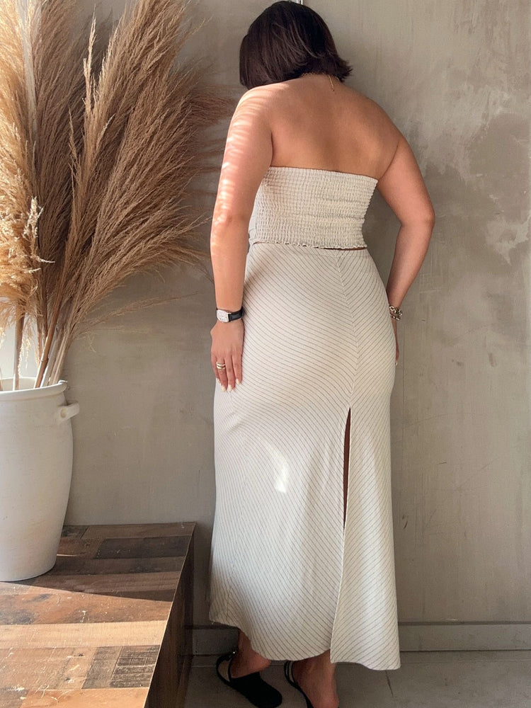 Florence Beige Striped Skirt