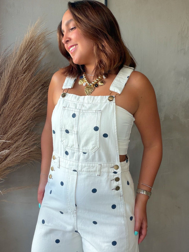 Harriet Polka Dots Denim Overall