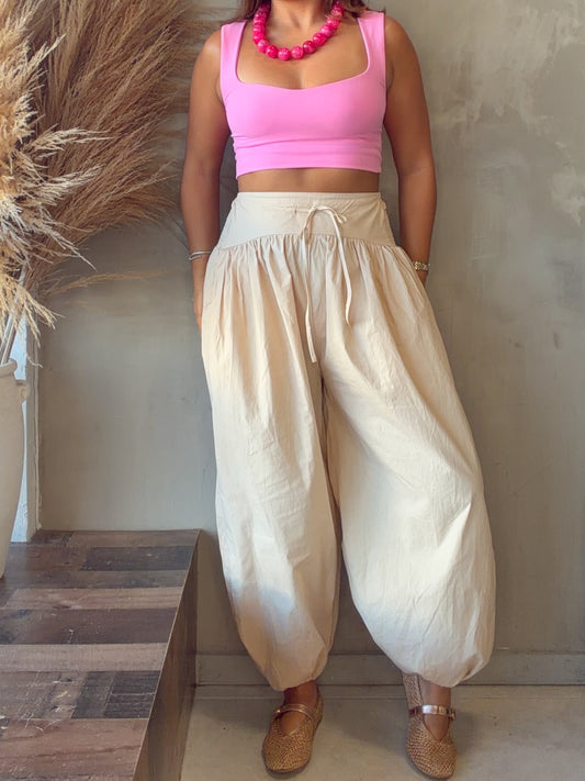 Lorraine Beige Balloon Pants