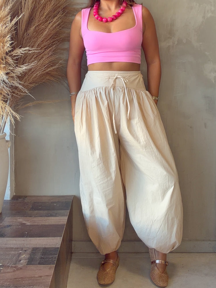 Lorraine Beige Balloon Pants