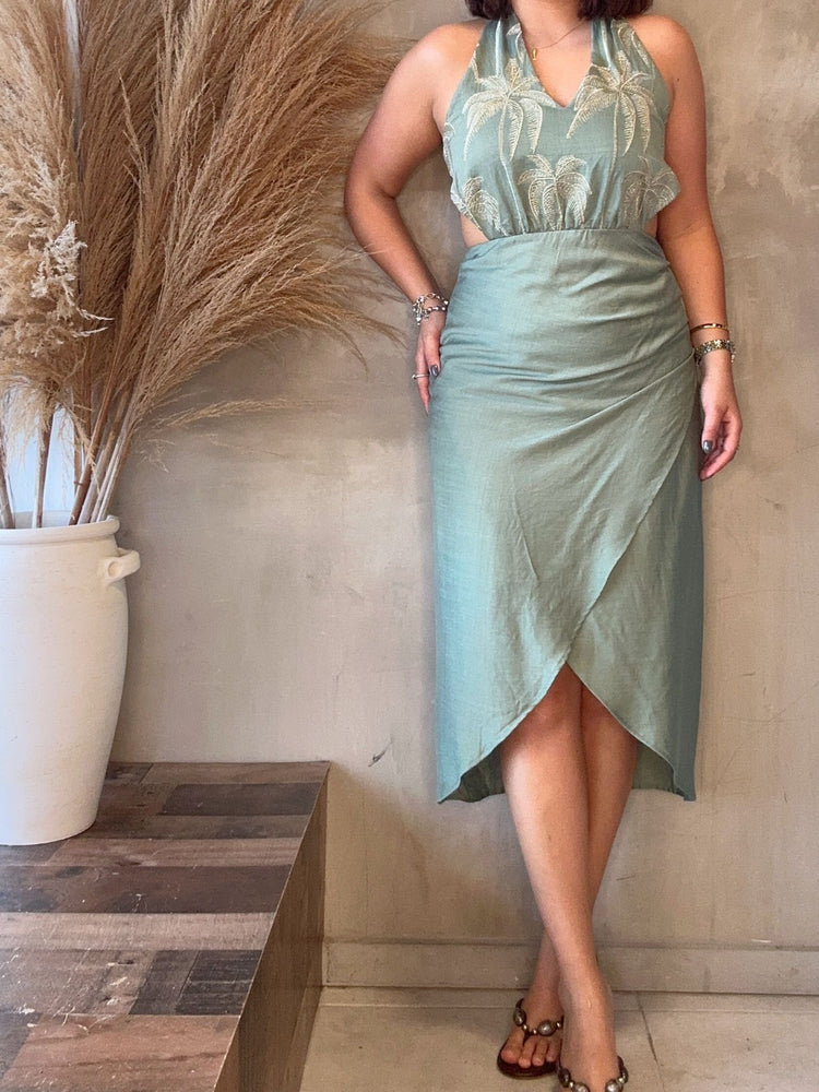 Palms Sage Midi Dress