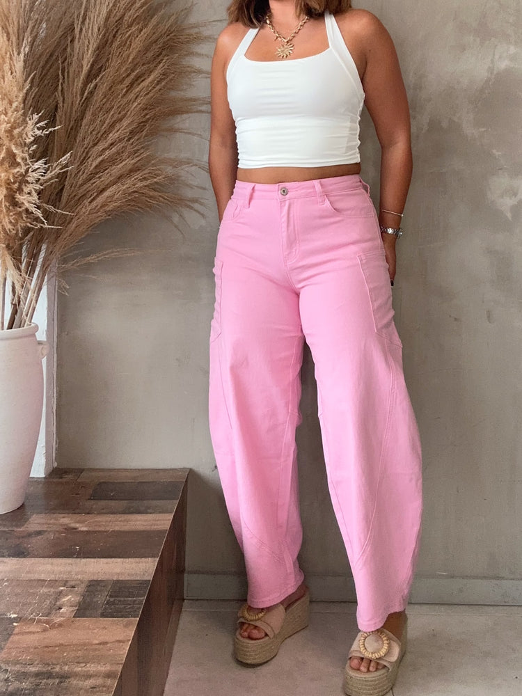 Paulette Pink Barrel Jean