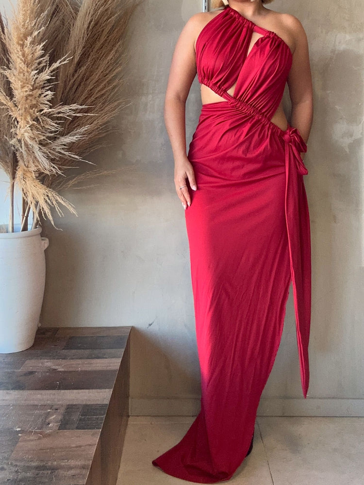 FINAL SALE - Leilah Red Maxi Dress