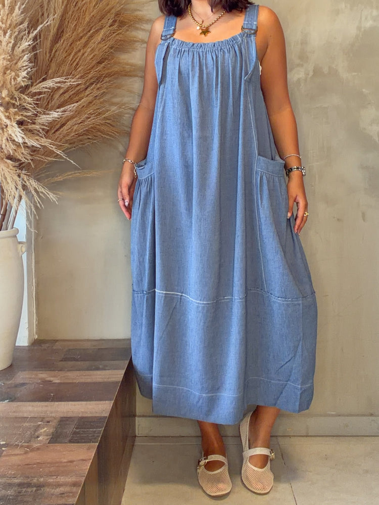 Mia Denim Overall Dress