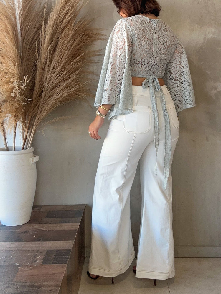 Pilar White Zipper Jean