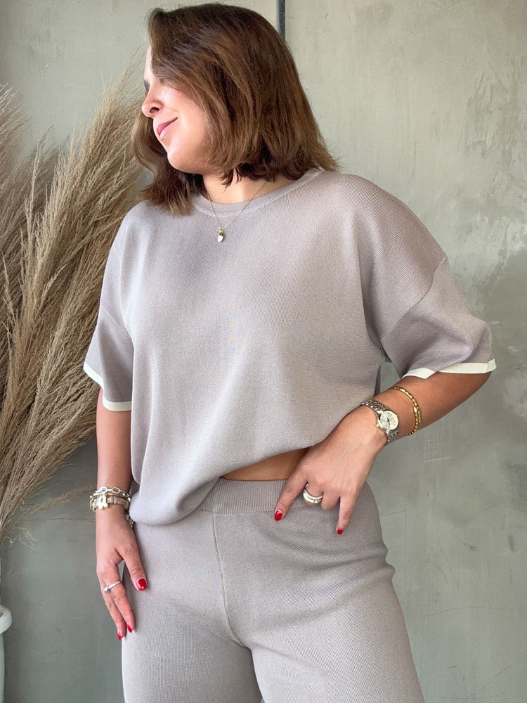 Noelia Taupe Knit Set