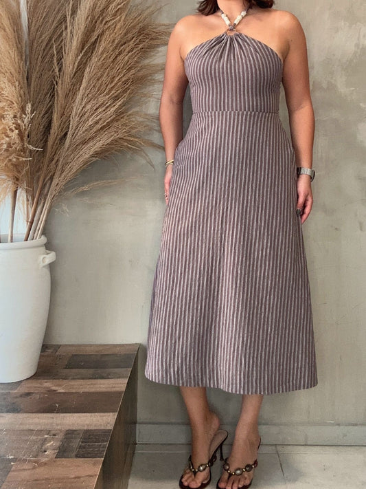 Vivi Latte Striped Dress