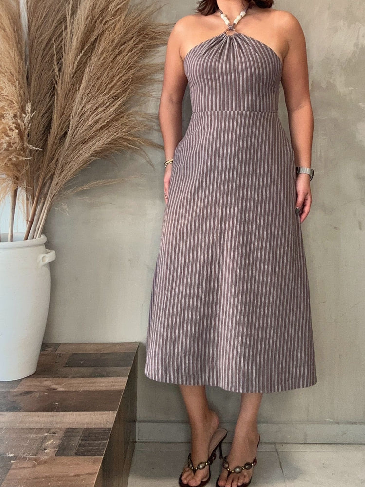 Vivi Latte Striped Dress