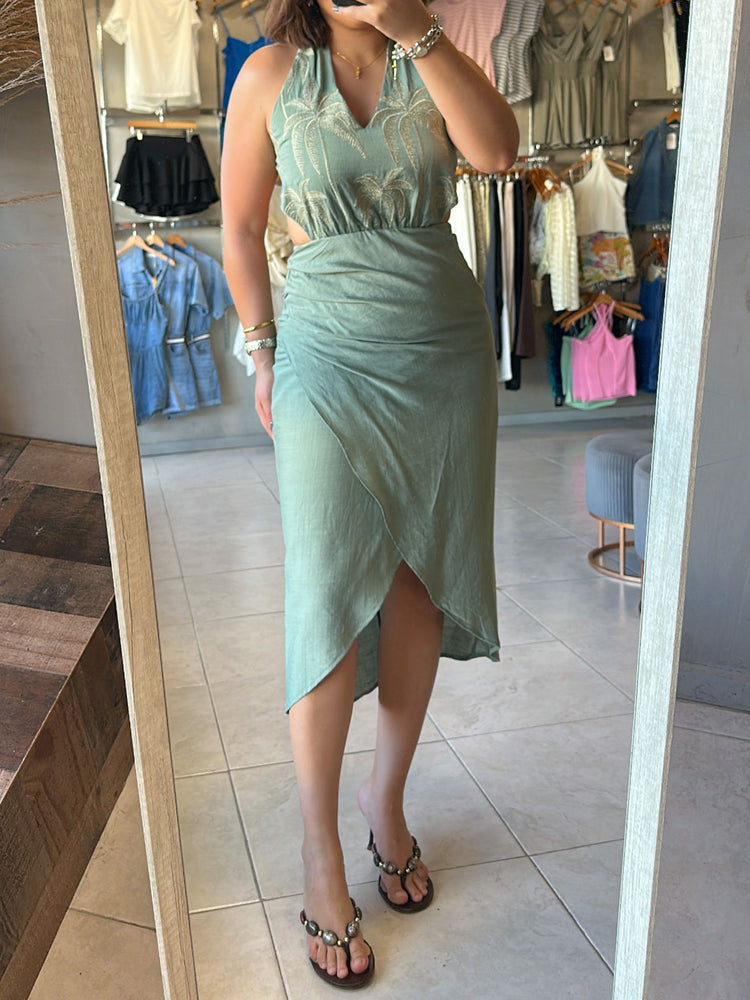 Palms Sage Midi Dress