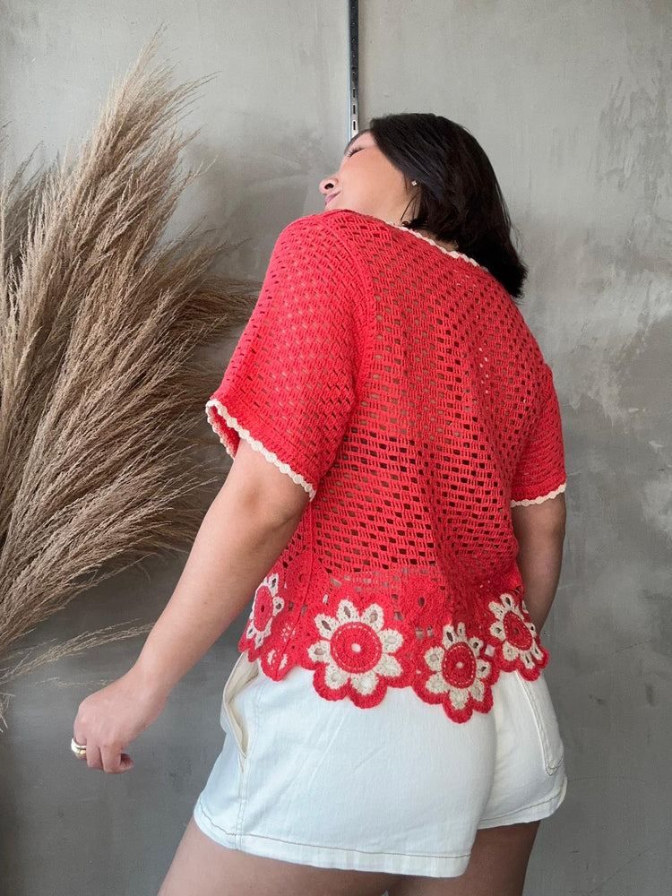 Vera Red Crochet Top