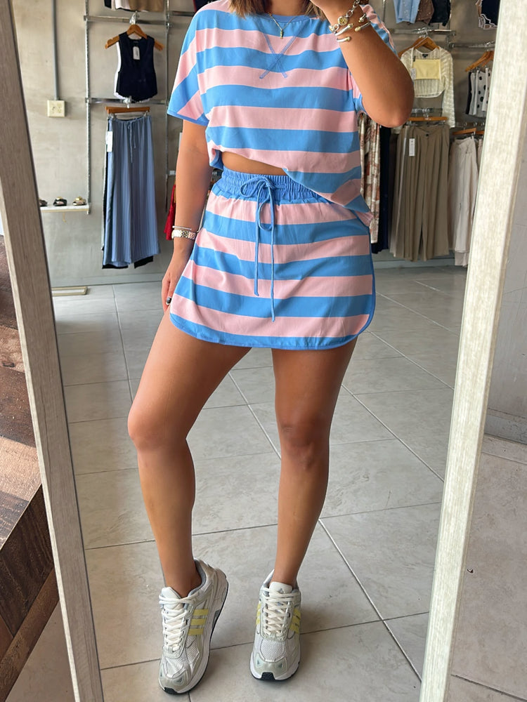 Estella Striped Skort Set