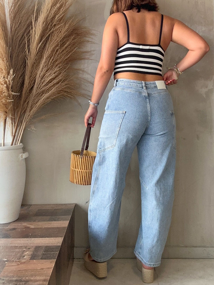 Paulette Denim Barrel Jean