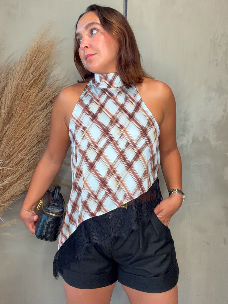 Celeste Plaid Blouse