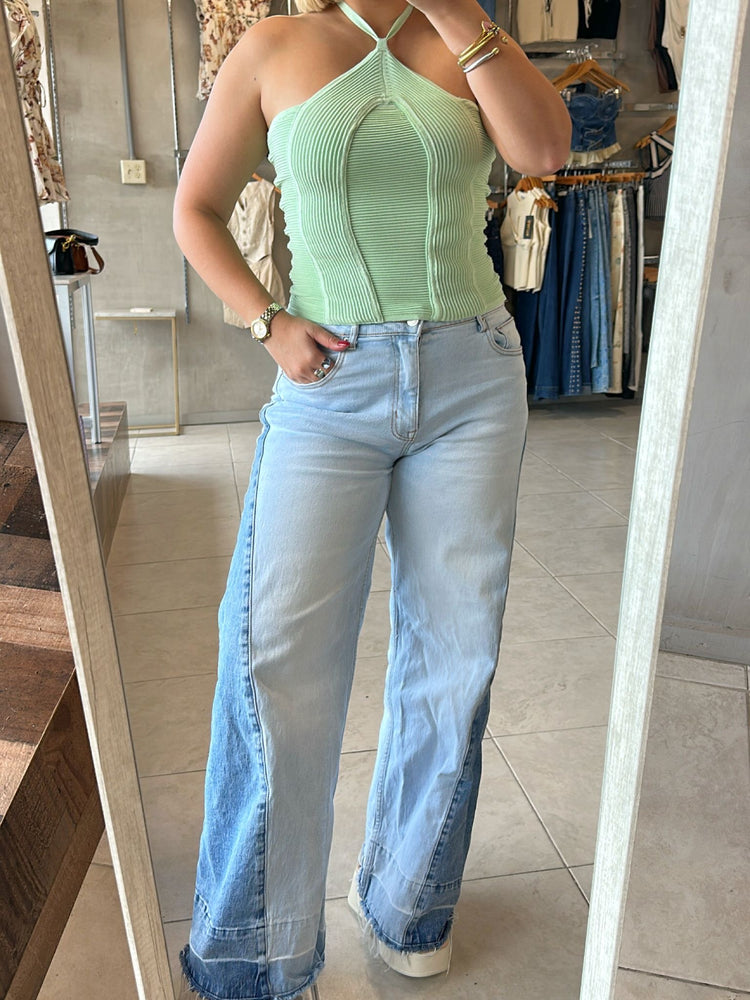 Perla Mint Textured Top
