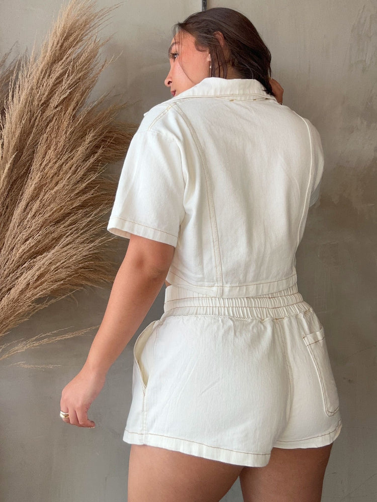 Maya White Denim Top