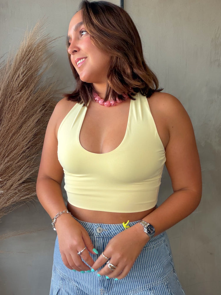Nina Yellow Halter Top