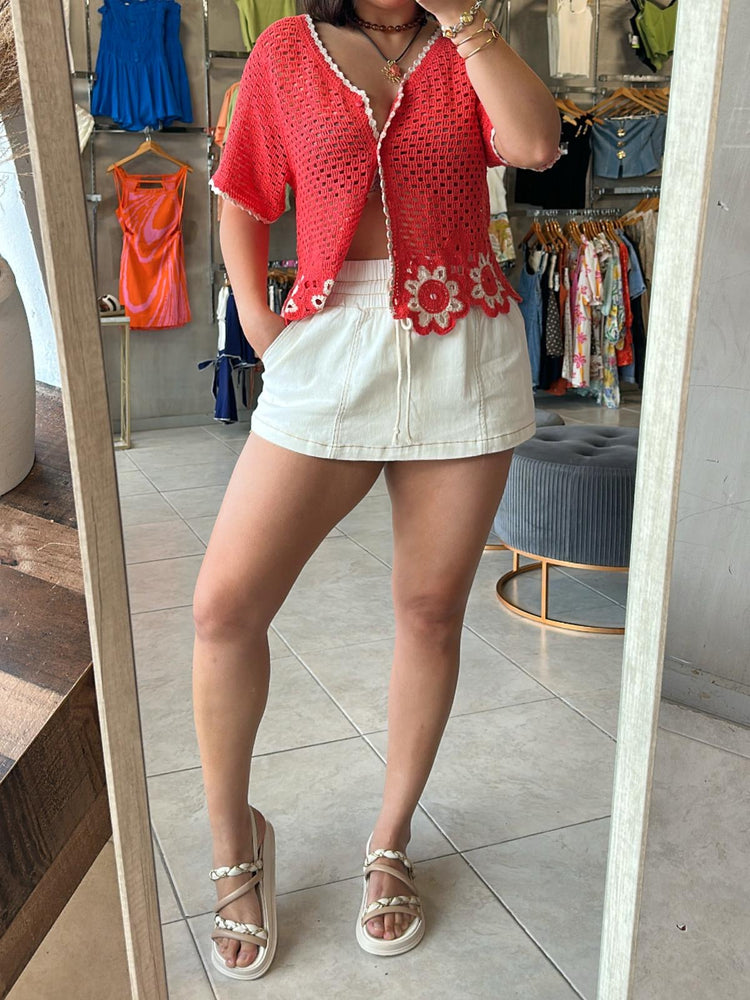 Vera Red Crochet Top