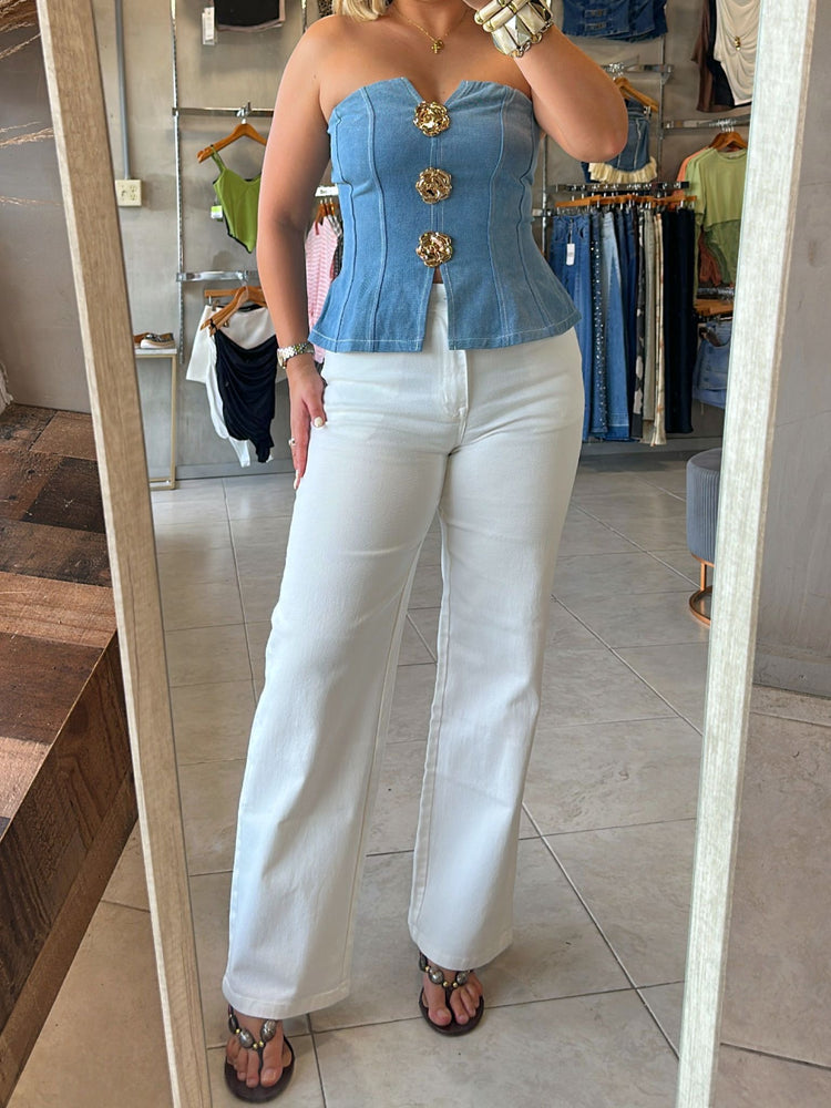 Aria Denim Vest Top