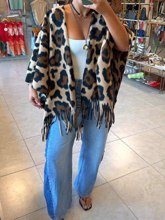 Avery Leopard Poncho